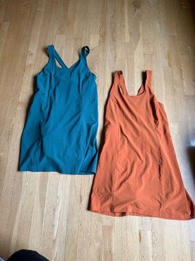 REI Exercise Dresses in Teal and Rust x2